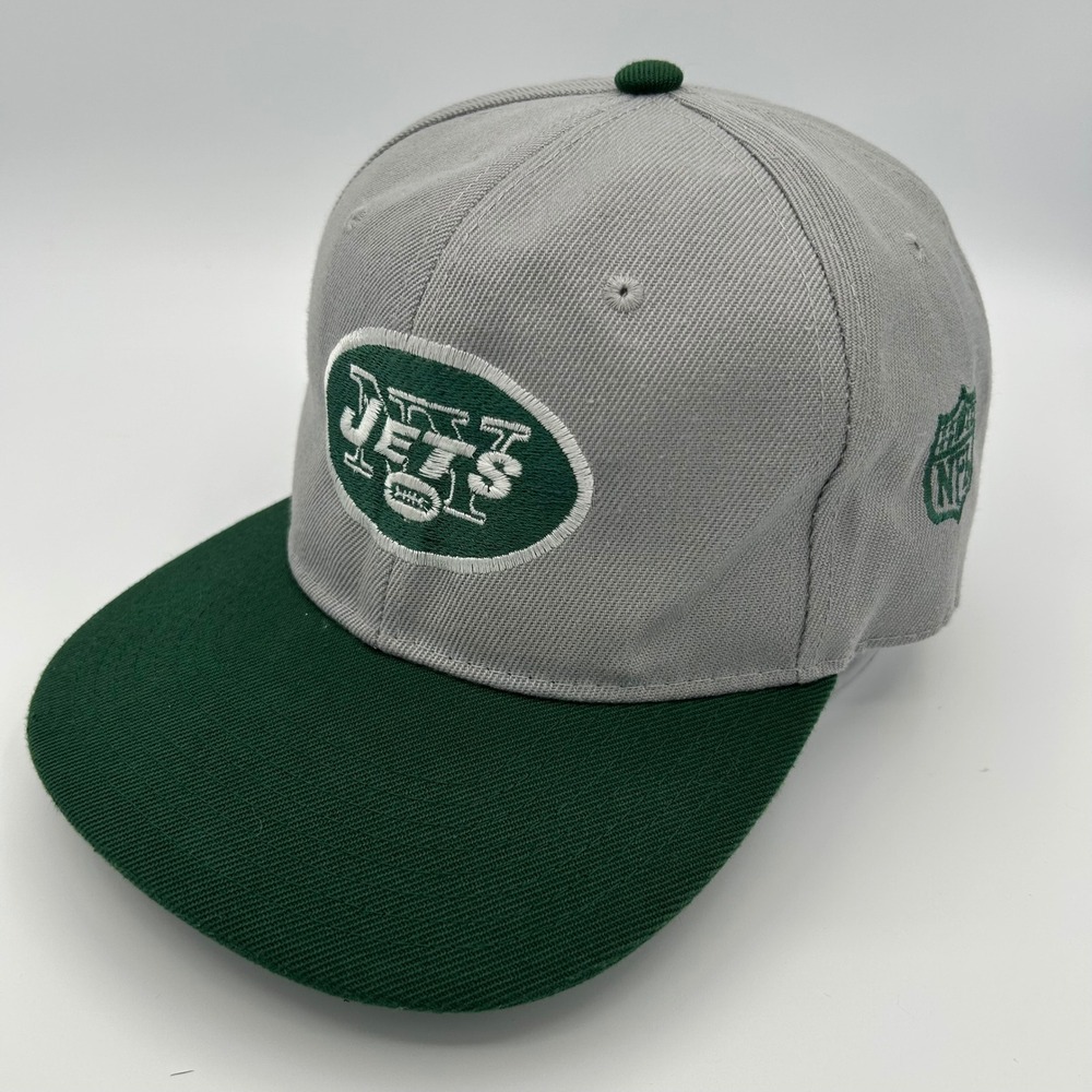 New York Jets Snapback NFL Hat Mens OSFM Grey Green Acrylic Vintage Sportswear